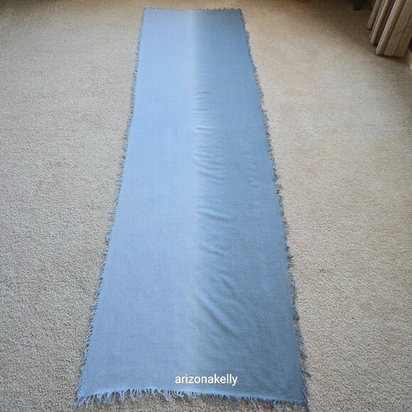 Accessories - Ombre Cashmere Scarf Blue Gradient Woven